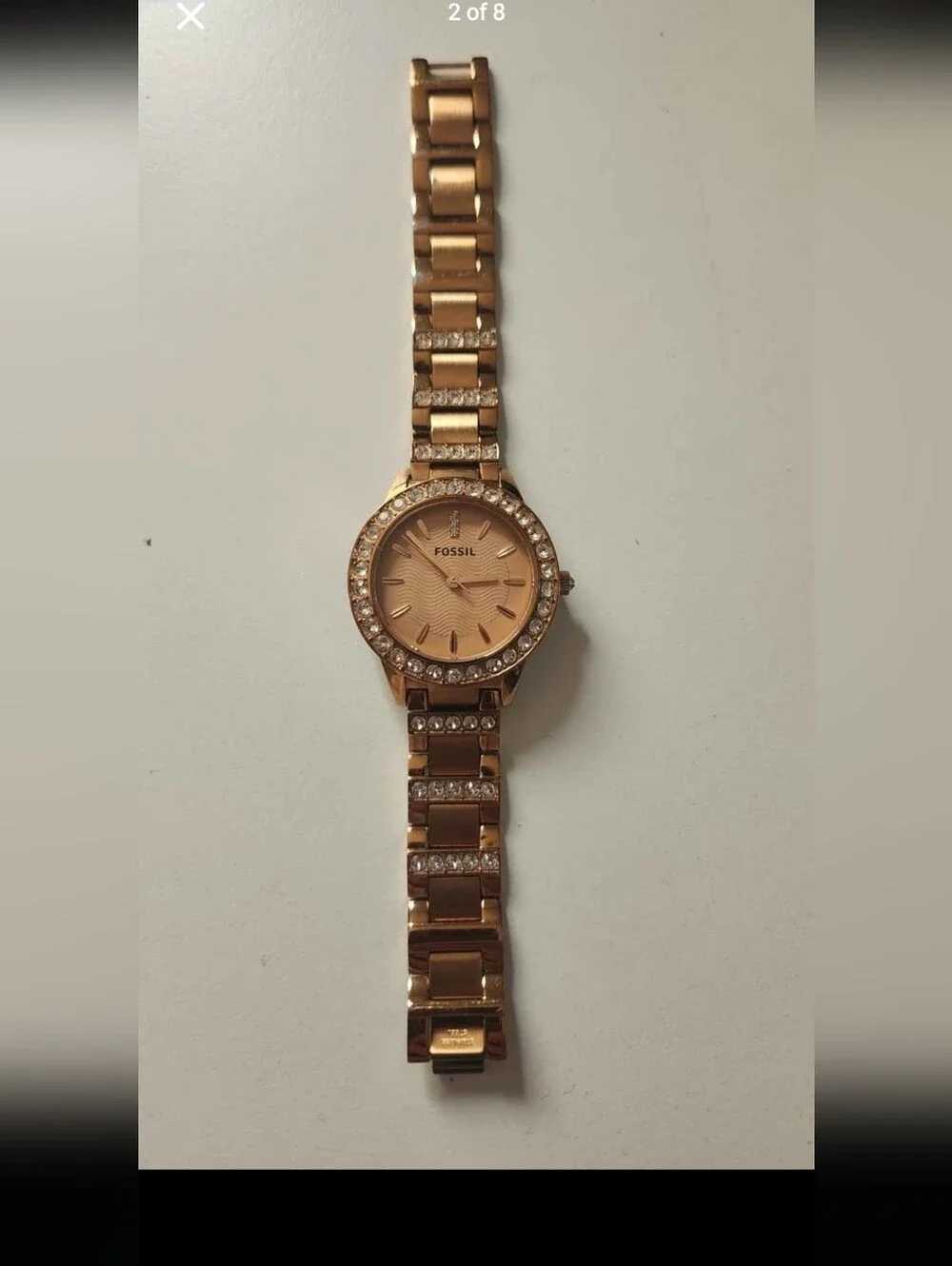Fossil Rose Gold Crystal Accent Bracelet Watch - Picture 6 of 7